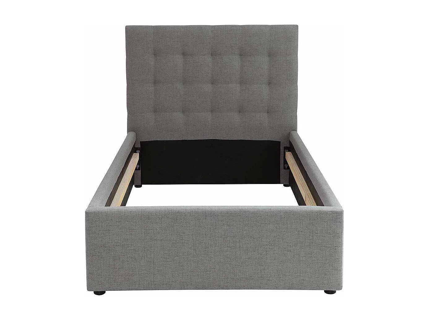 Polsterbett in Grau Webstoff modern