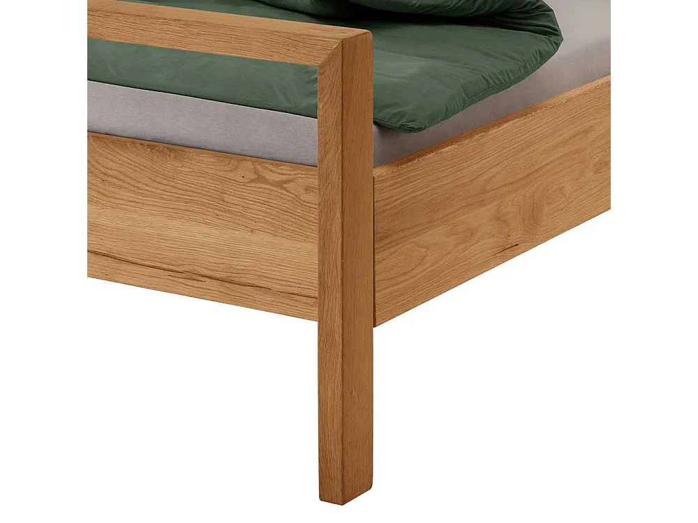 Doppelbett mit Polsterkopfteil in Grau Wildeichefarben