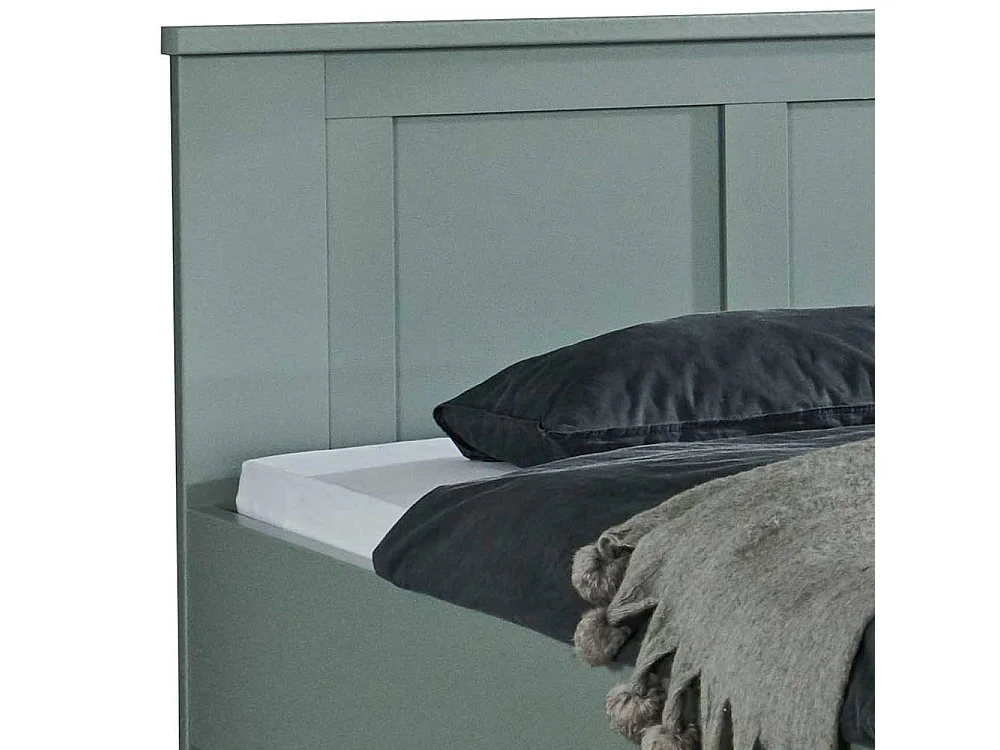 Doppelbett Überlänge in Graugrün modernen Landhausstil