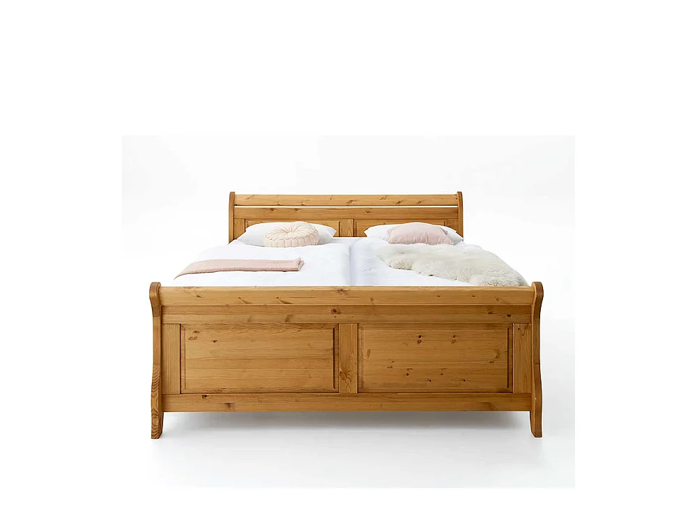 Doppelbett aus Kiefer Massivholz Landhaus
