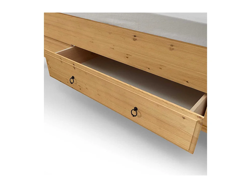 Doppelbett aus Kiefer Massivholz Landhaus