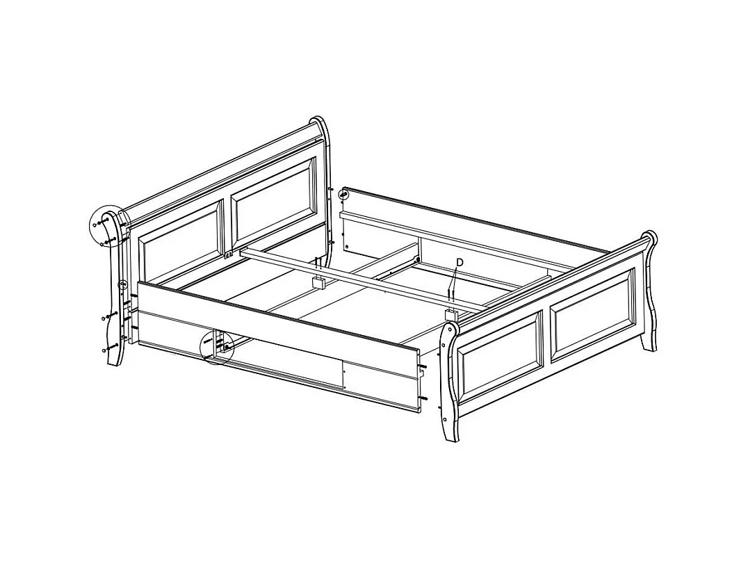 Doppelbett aus Kiefer Massivholz Landhaus