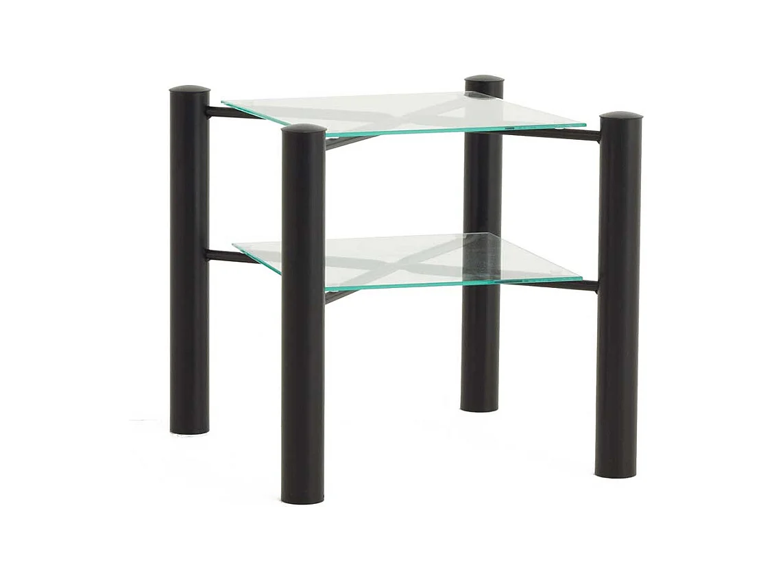Jugendbett in Schwarz Eisen mit Nachttisch (zweiteilig)