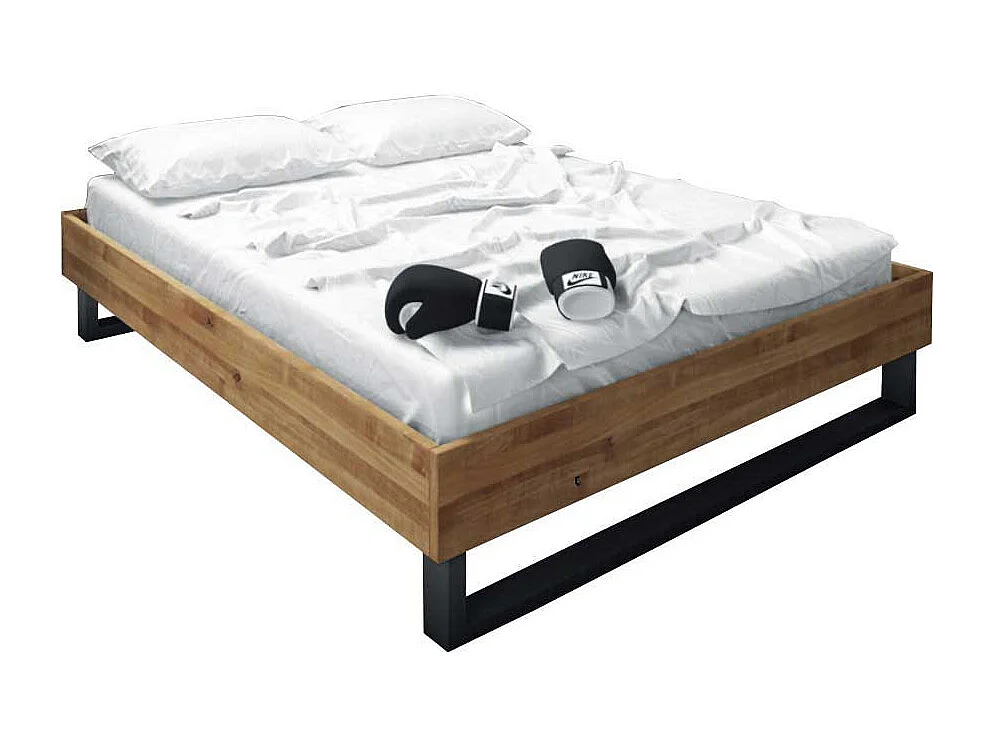 Massivholzbett ohne Kopfteil Wildeiche geölt