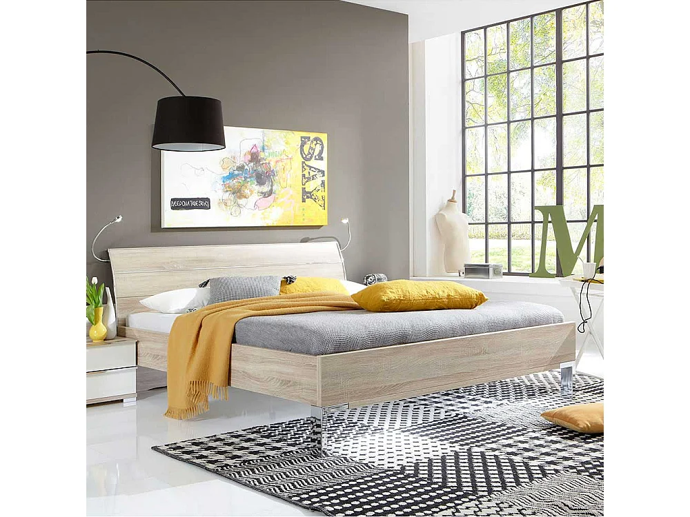 Schlafzimmer Bett in Eiche Sägerau Made in Germany