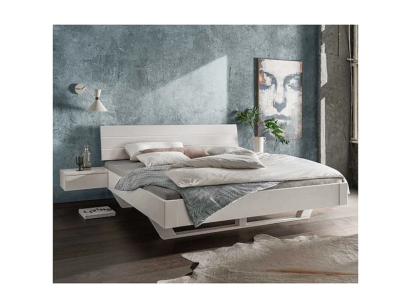 Massivholzbett Bett aus Kiefer Massivholz in Weiß