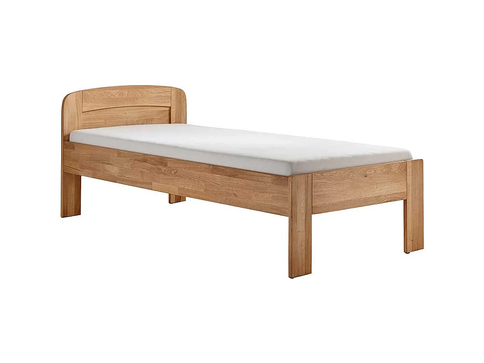 Einzelbett Massivholzbett aus Wildeiche Massivholz im Landhausstil