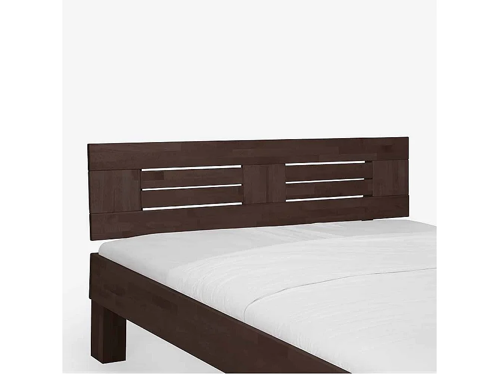 Massivholz Bett in Wengefarben Buche lackiert