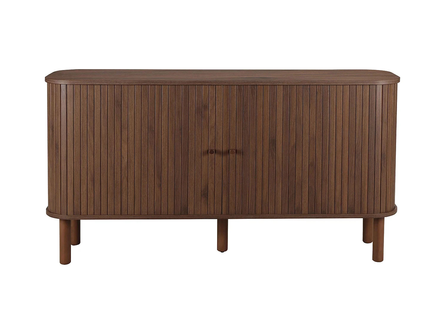 Buffet 2 portes scandinave rectangulaire L140 cm bois foncé