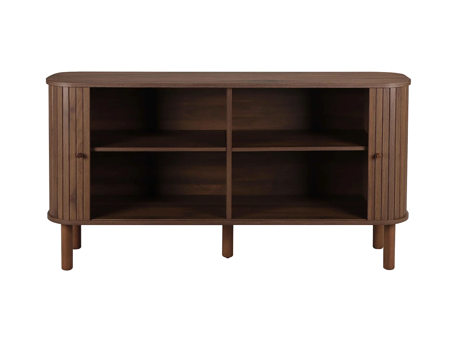 Buffet 2 portes scandinave rectangulaire L140 cm bois foncé