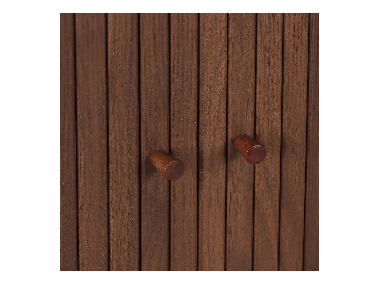 Buffet 2 portes scandinave rectangulaire L140 cm bois foncé