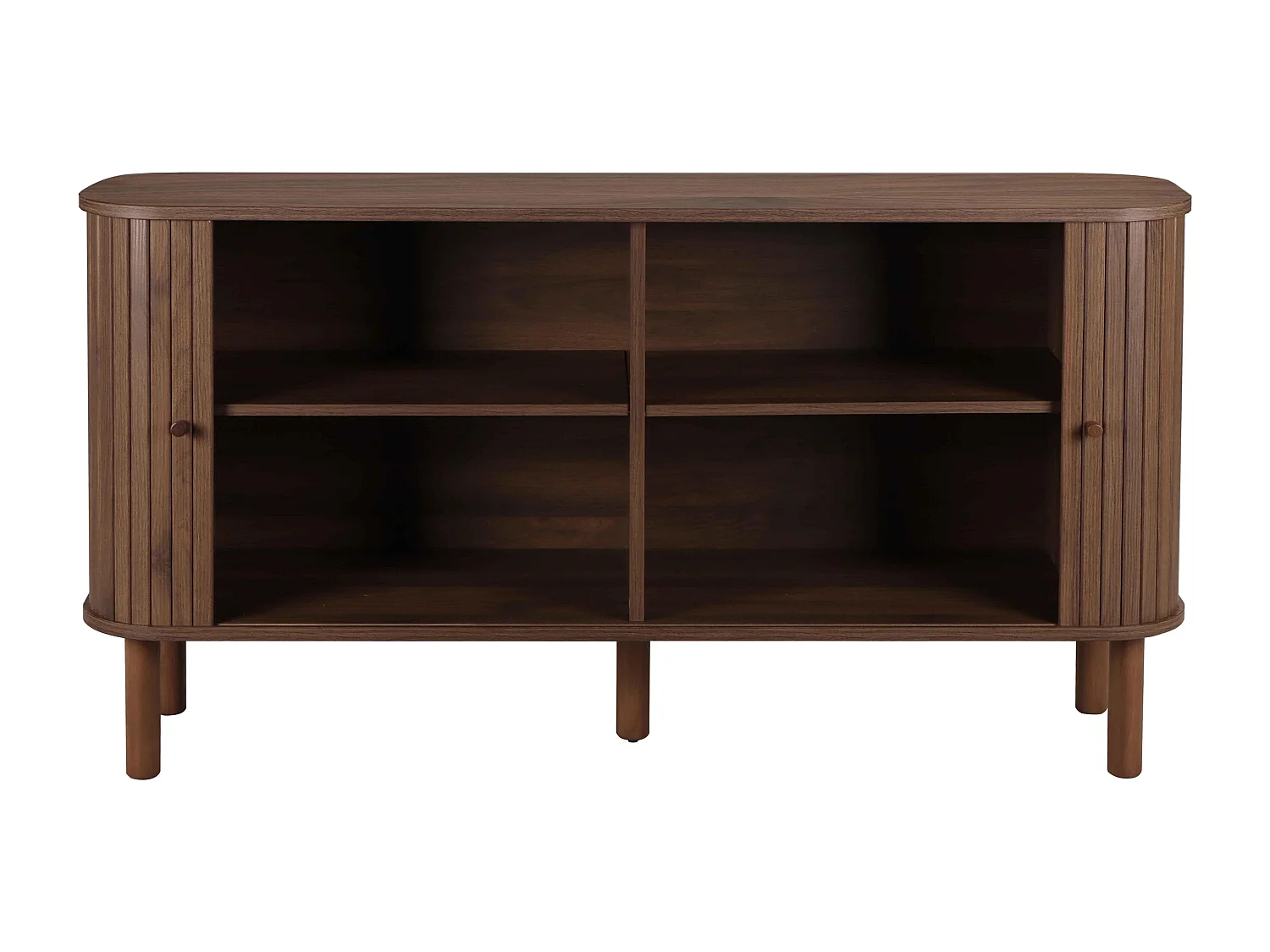 Buffet 2 portes scandinave rectangulaire L140 cm bois foncé