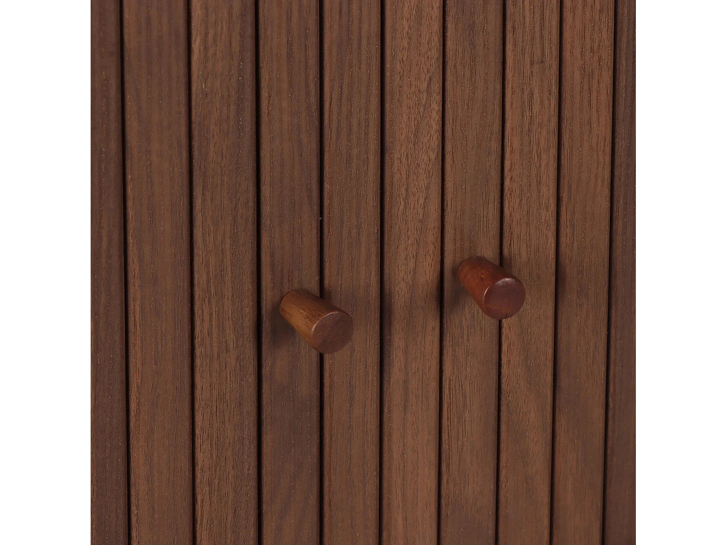 Buffet 2 portes scandinave rectangulaire L140 cm bois foncé