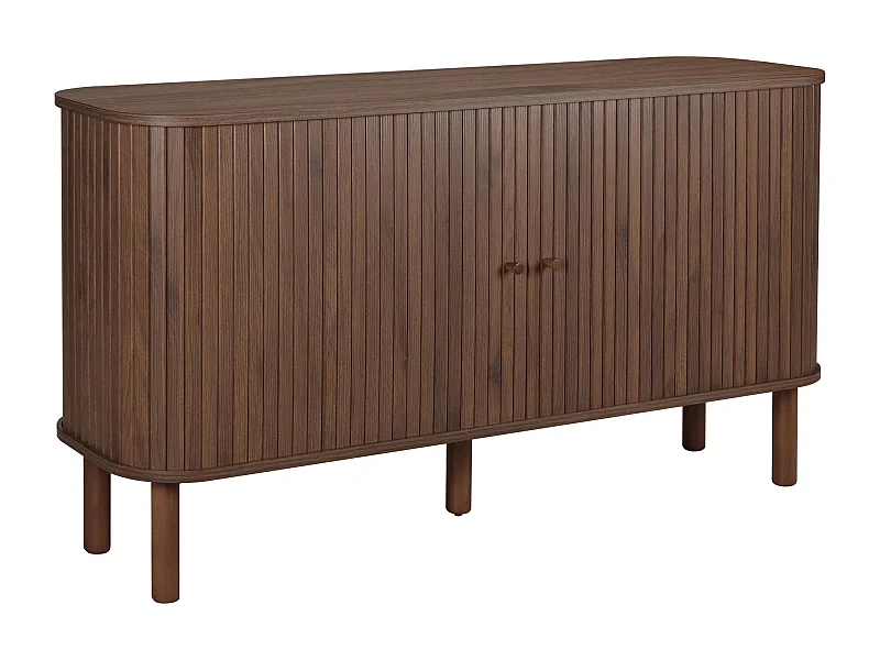 Buffet 2 portes scandinave rectangulaire L140 cm bois foncé