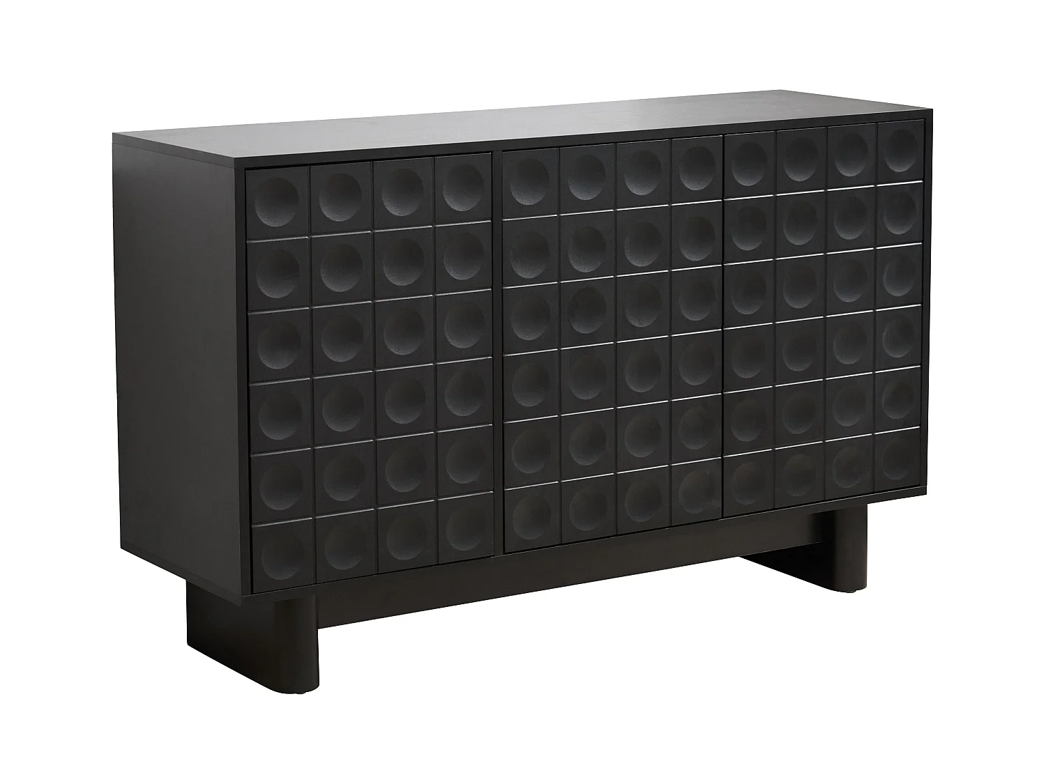 Buffet 3 portes moderne rectangulaire L124 cm noir