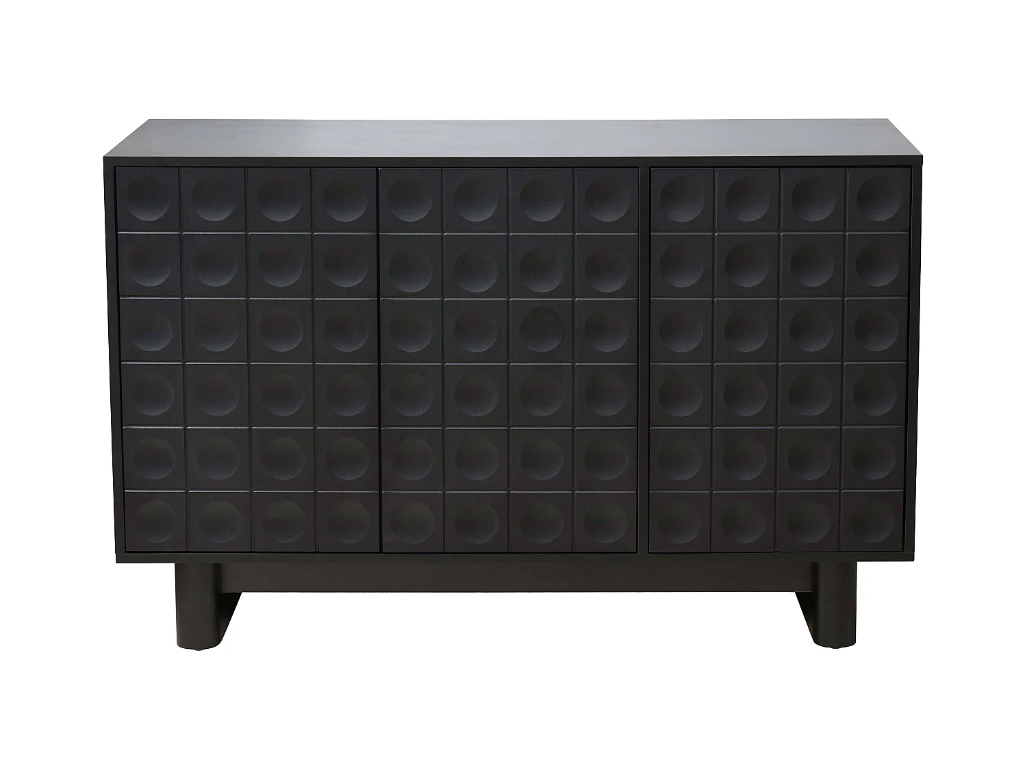 Buffet 3 portes moderne rectangulaire L124 cm noir