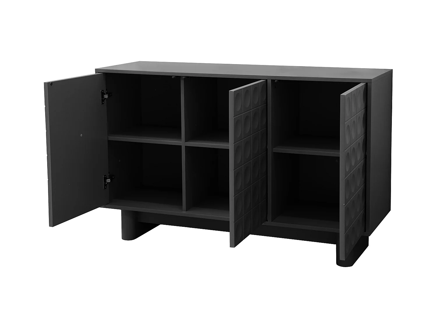 Buffet 3 portes moderne rectangulaire L124 cm noir