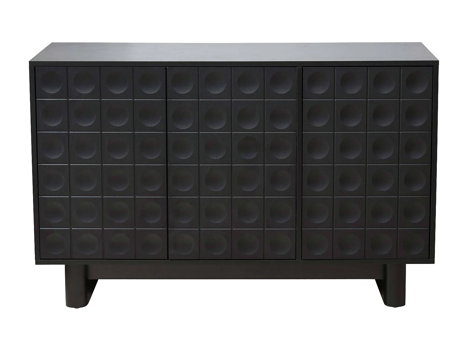 Buffet 3 portes moderne rectangulaire L124 cm noir