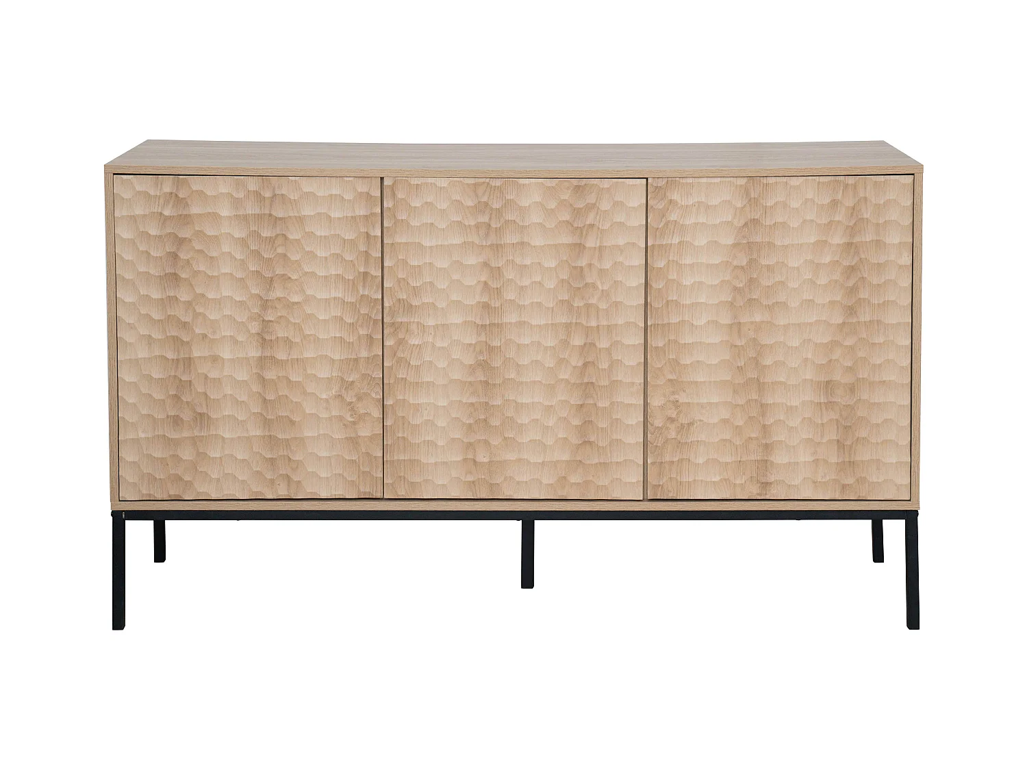 Buffet 3 portes moderne rectangulaire L147 cm bois clair