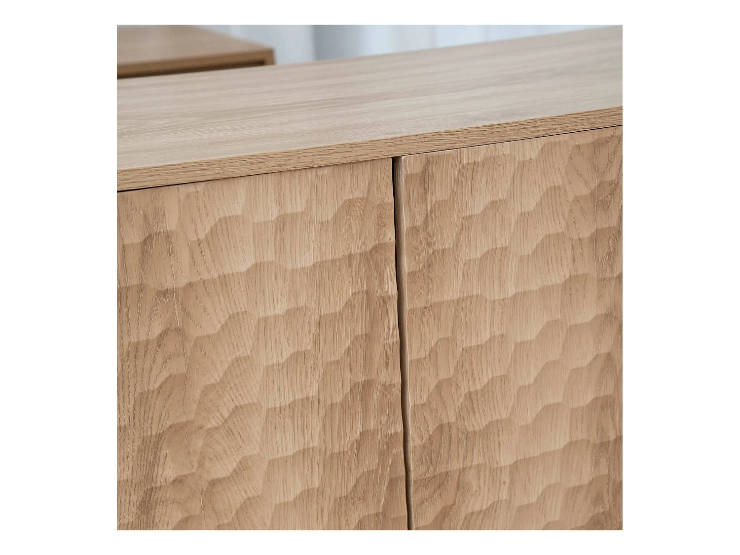 Buffet 3 portes moderne rectangulaire L147 cm bois clair