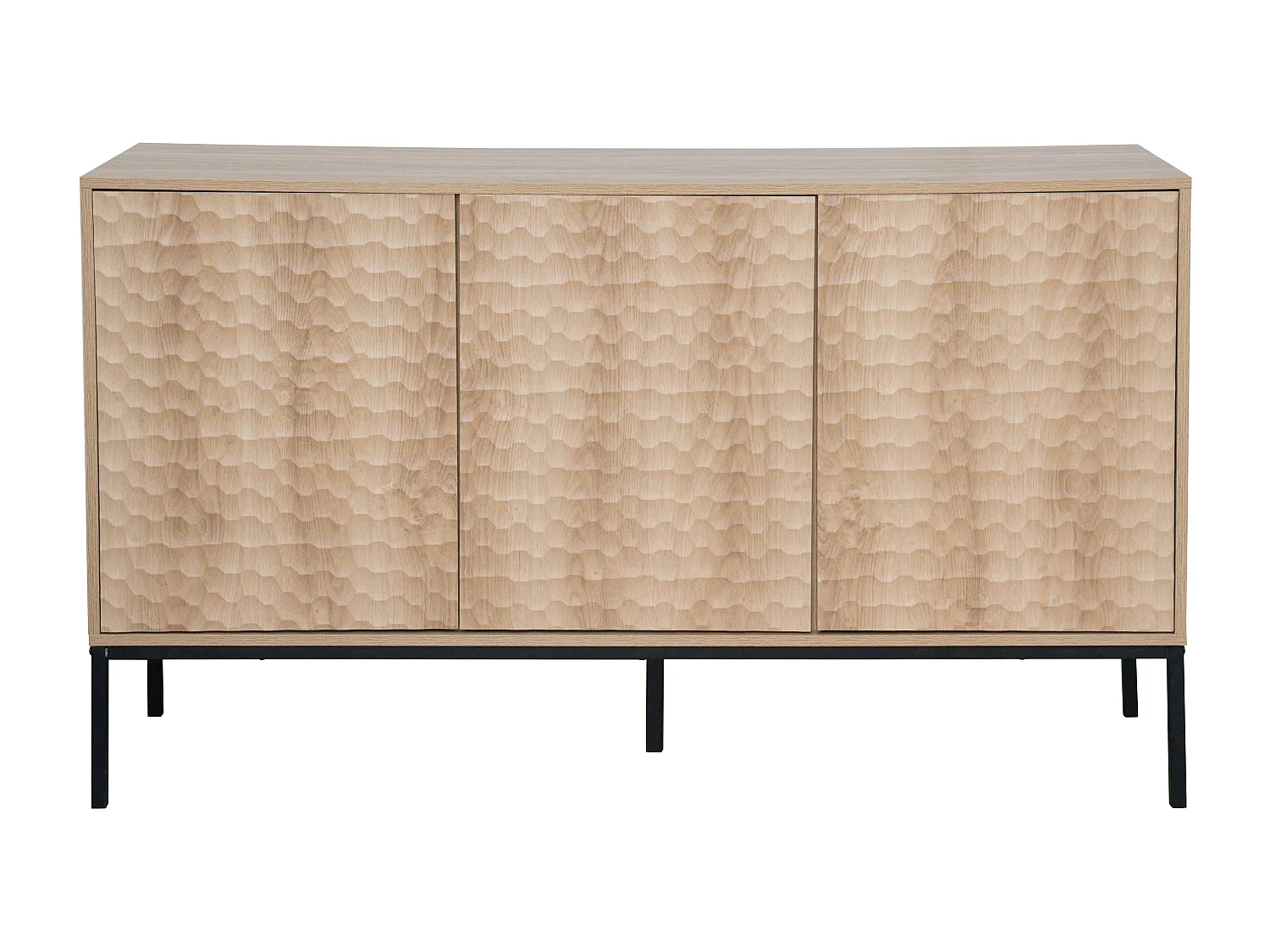 Buffet 3 portes moderne rectangulaire L147 cm bois clair