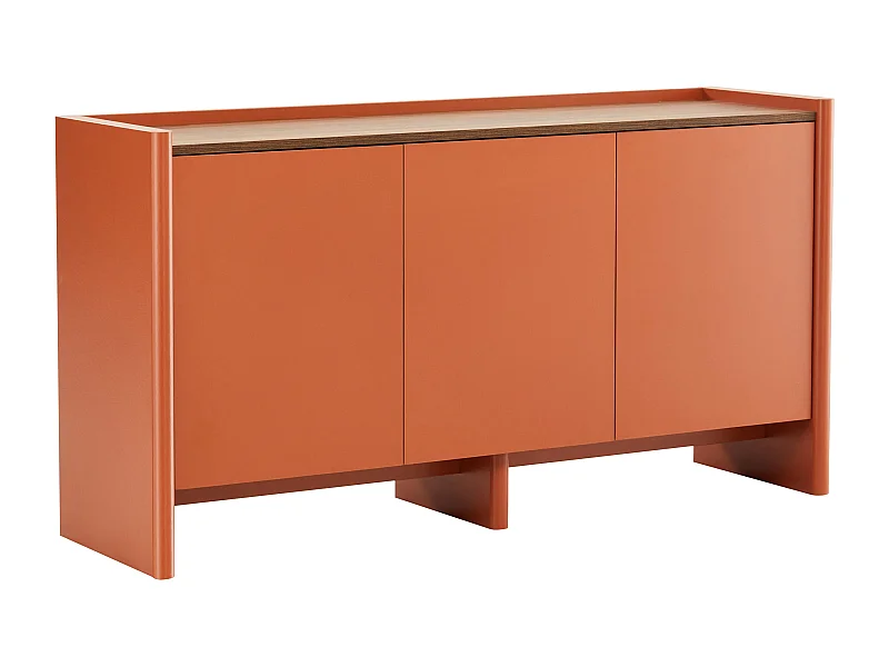 Buffet 3 portes moderne rectangulaire L140 cm orange