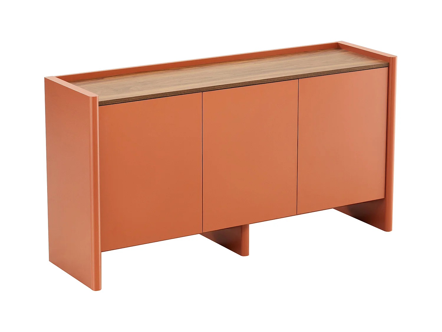 Buffet 3 portes moderne rectangulaire L140 cm orange