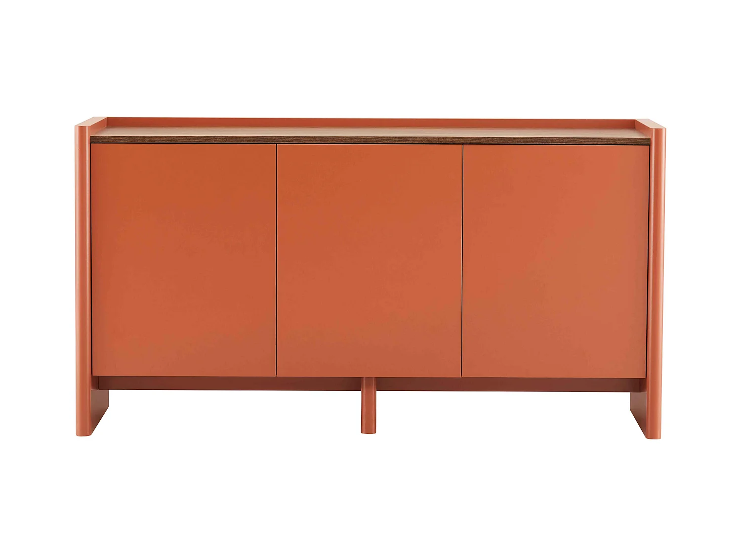 Buffet 3 portes moderne rectangulaire L140 cm orange