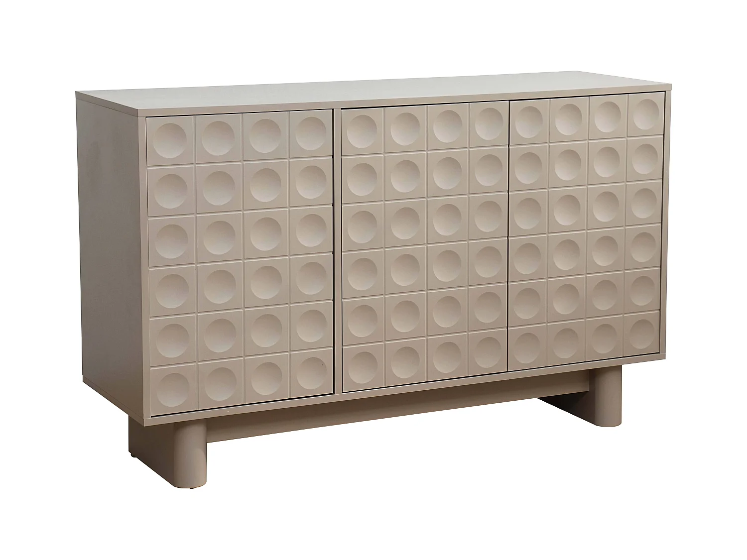 Buffet 3 portes moderne rectangulaire L124 cm beige