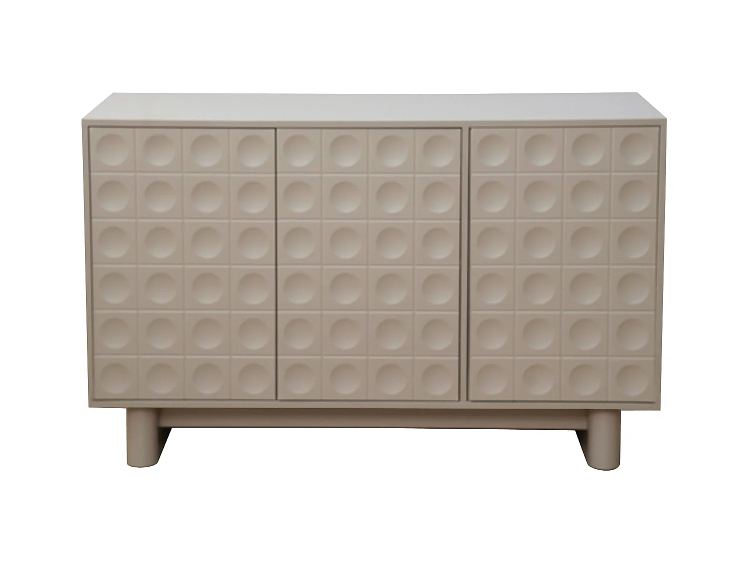 Buffet 3 portes moderne rectangulaire L124 cm beige