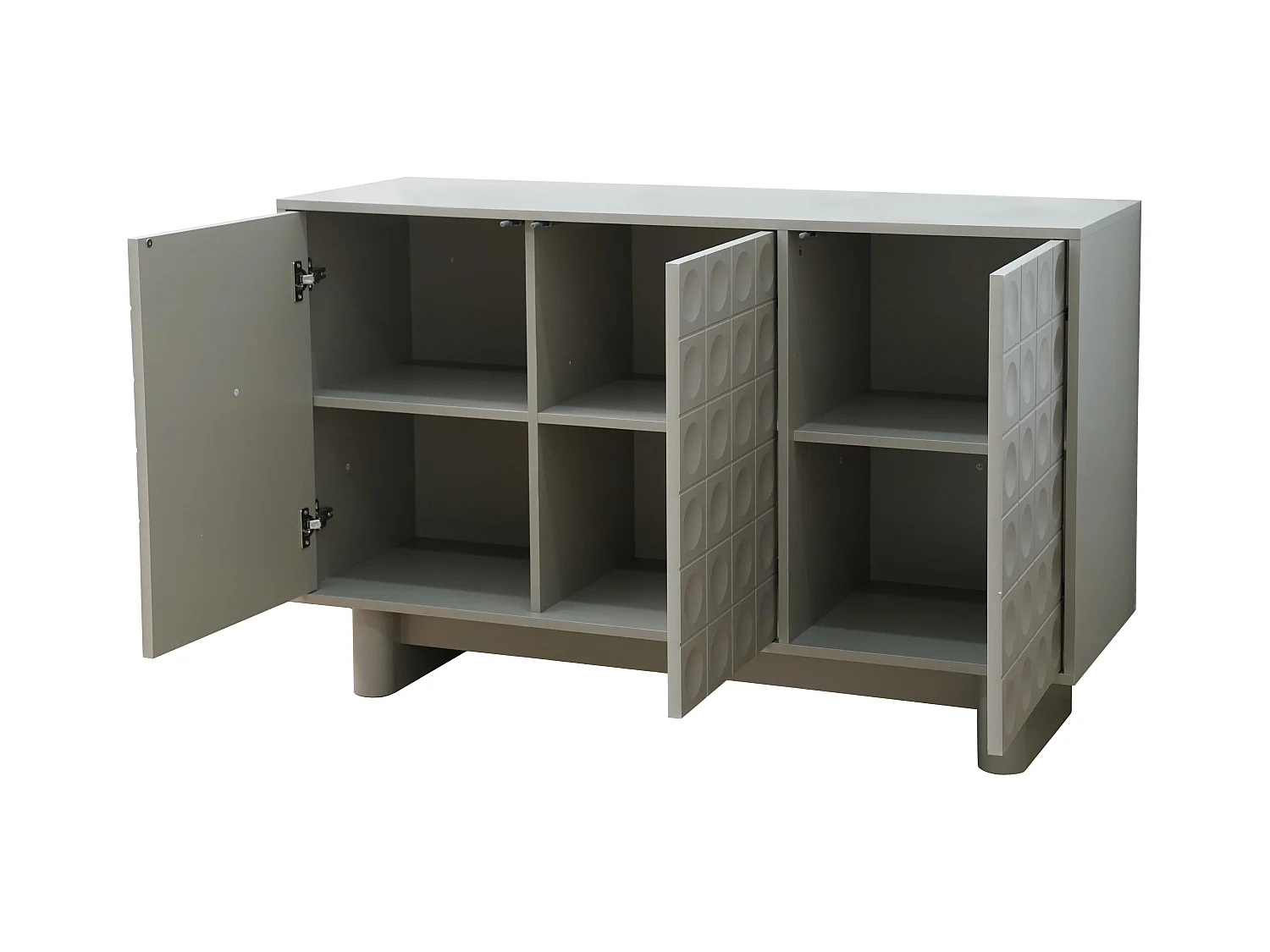 Buffet 3 portes moderne rectangulaire L124 cm beige