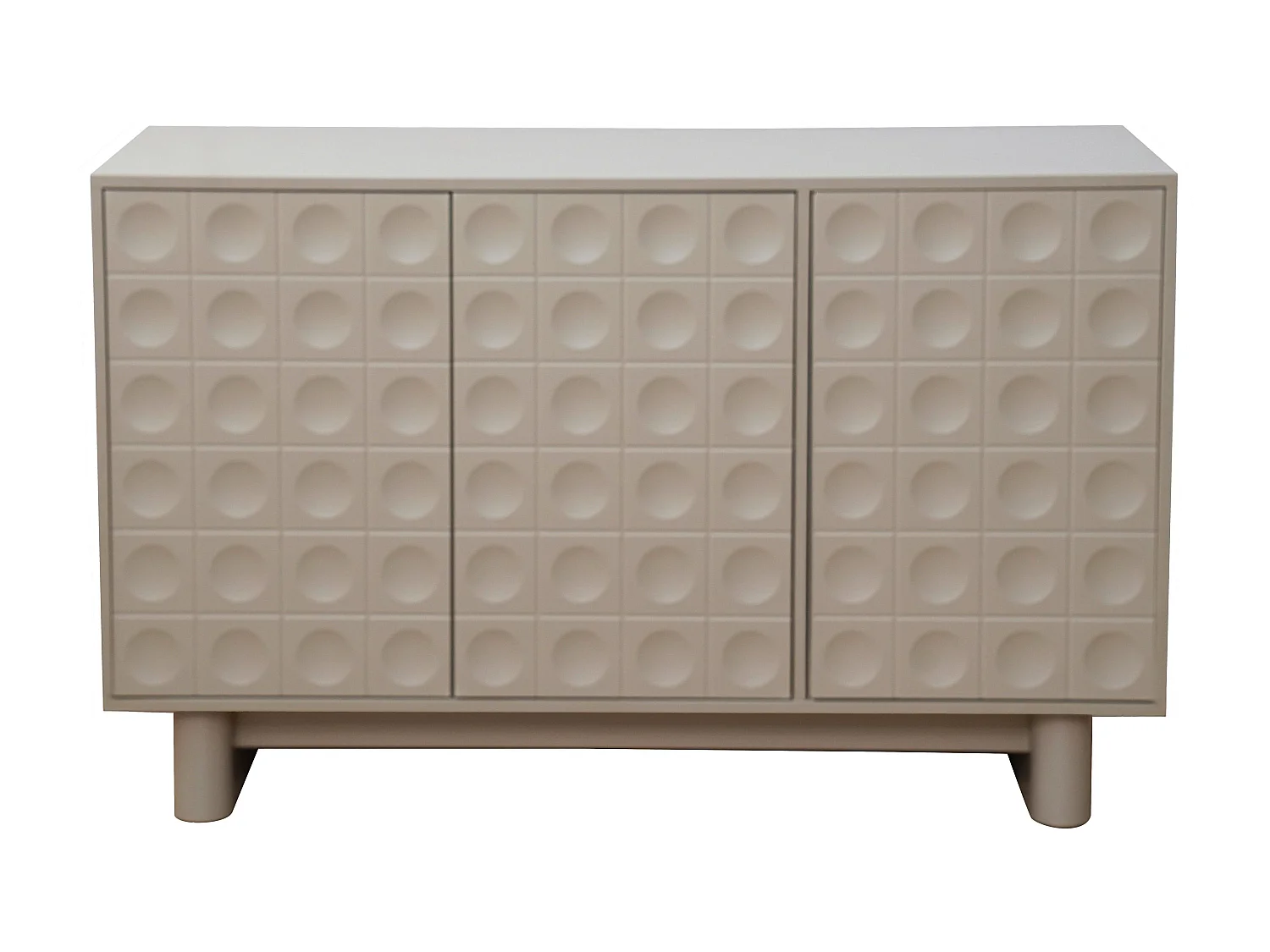 Buffet 3 portes moderne rectangulaire L124 cm beige