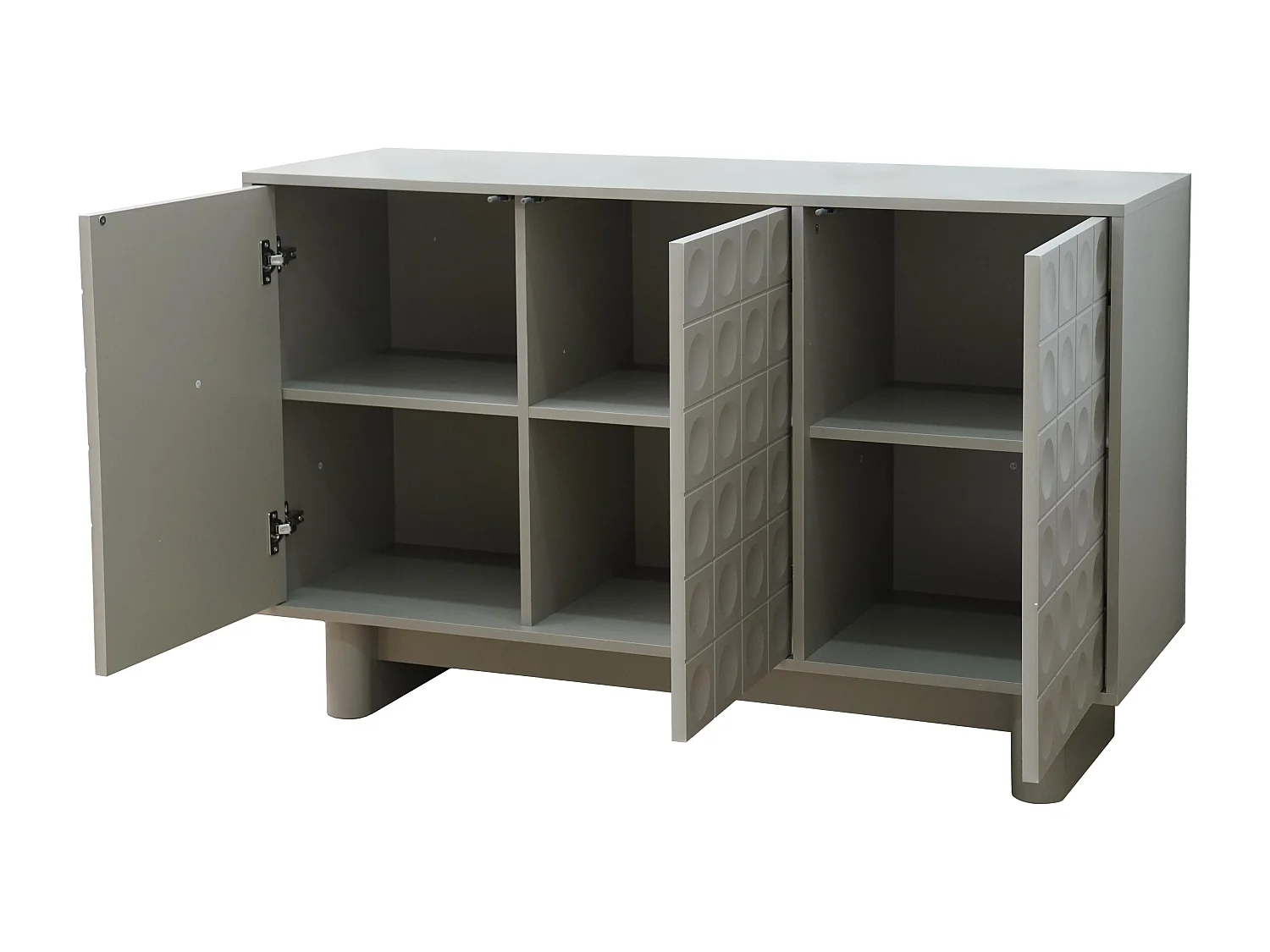 Buffet 3 portes moderne rectangulaire L124 cm beige