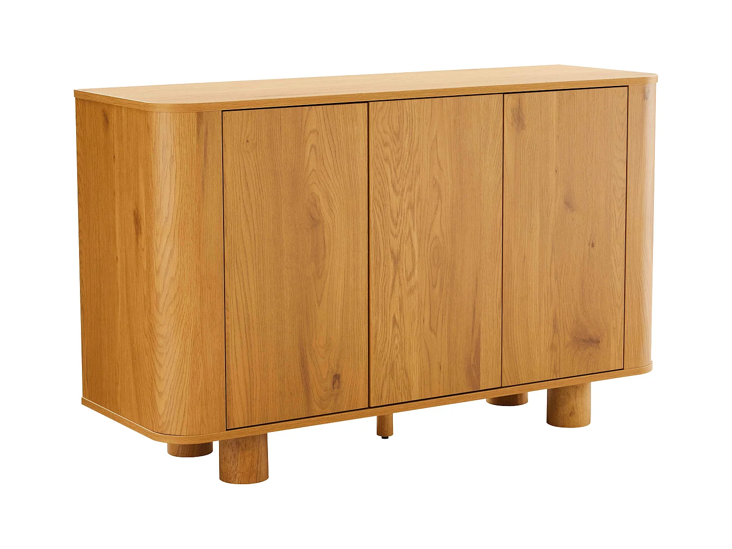 Buffet 3 portes moderne rectangulaire L120 cm bois clair