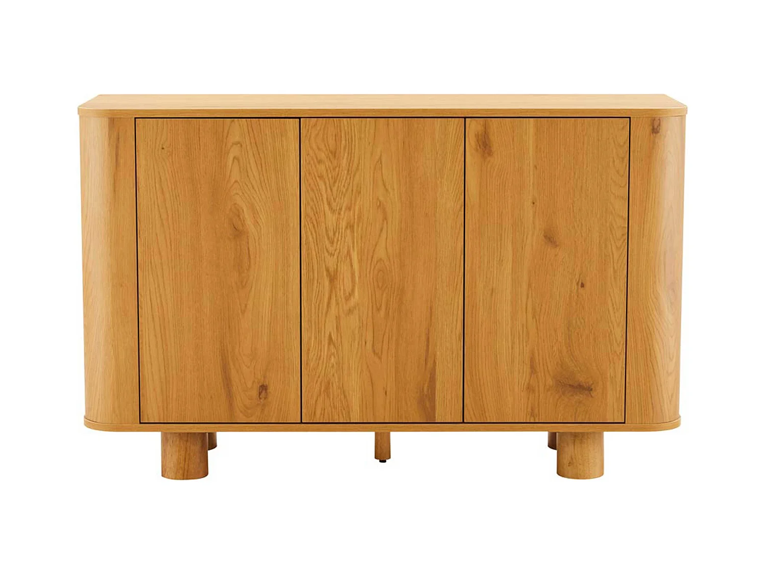 Buffet 3 portes moderne rectangulaire L120 cm bois clair