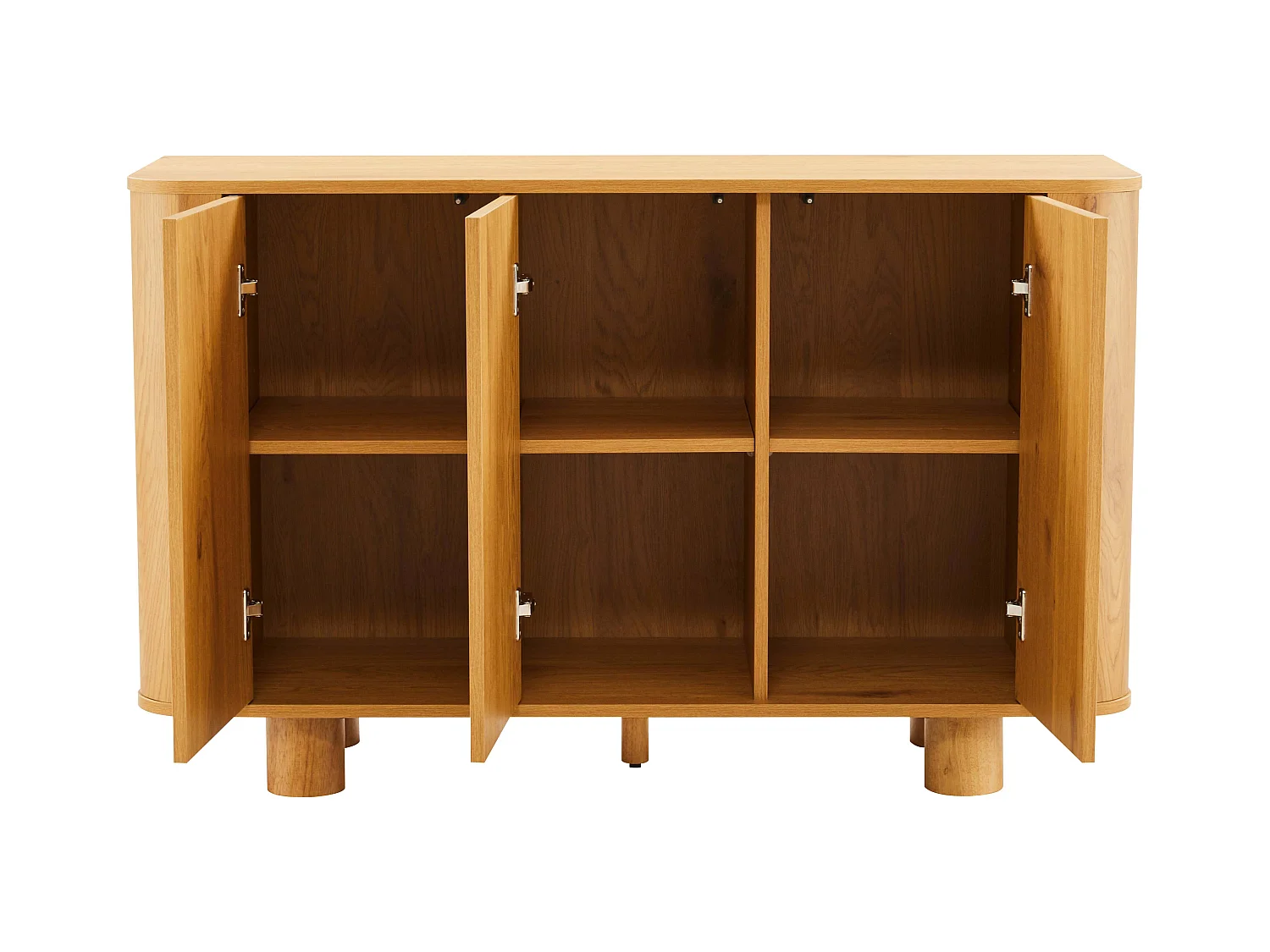 Buffet 3 portes moderne rectangulaire L120 cm bois clair