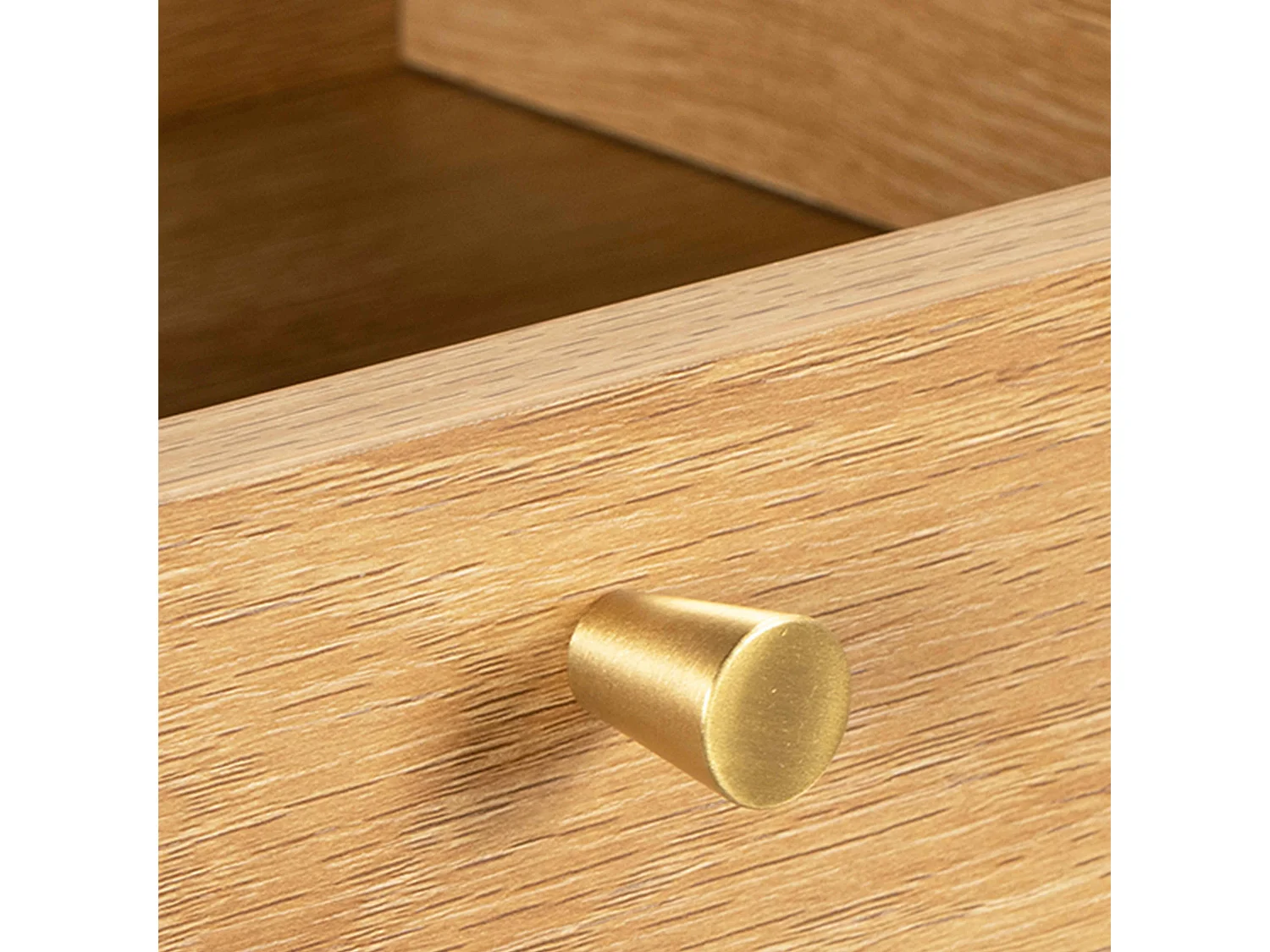 Buffet scandinave effet bois clair 2 portes 3 tiroirs 150 cm noir