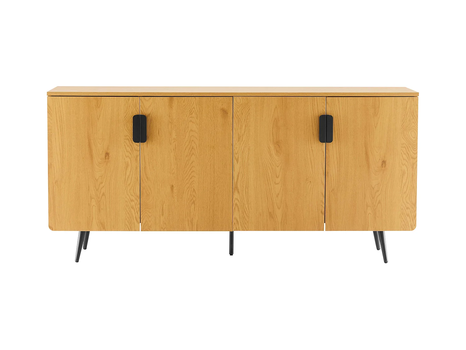 Buffet moderne 4 portes 160 cm bois clair