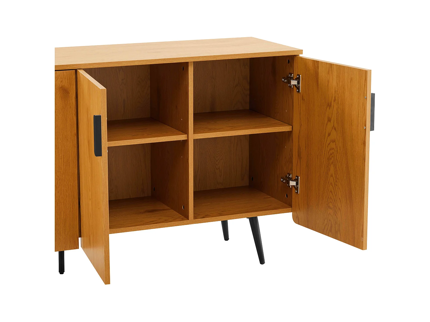 Buffet moderne 4 portes 160 cm bois clair