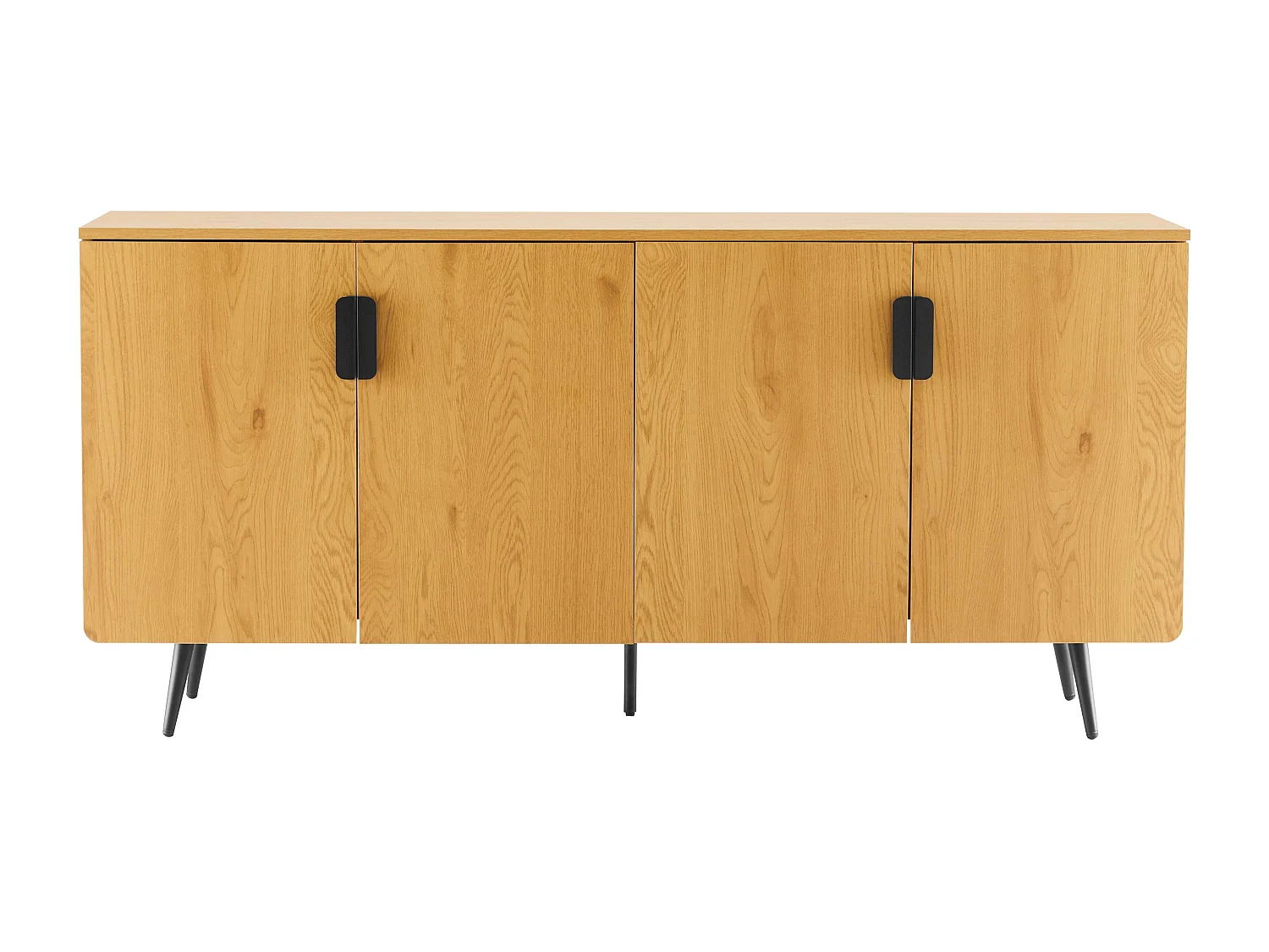 Buffet moderne 4 portes 160 cm bois clair