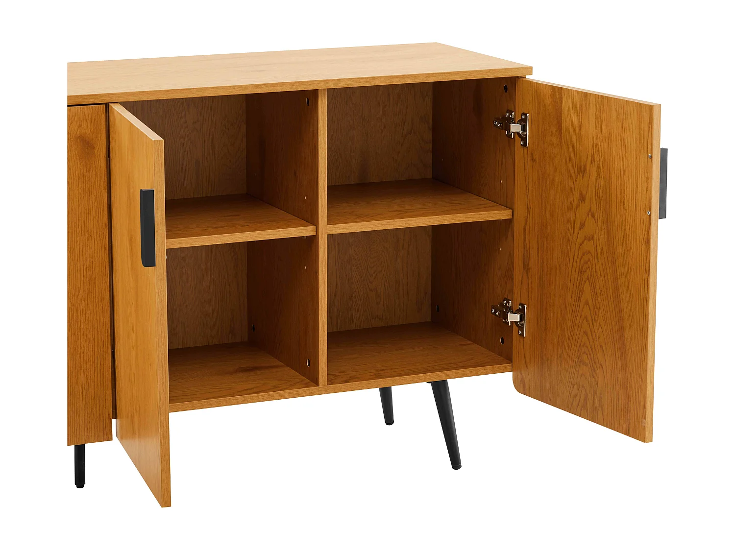 Buffet moderne 4 portes 160 cm bois clair