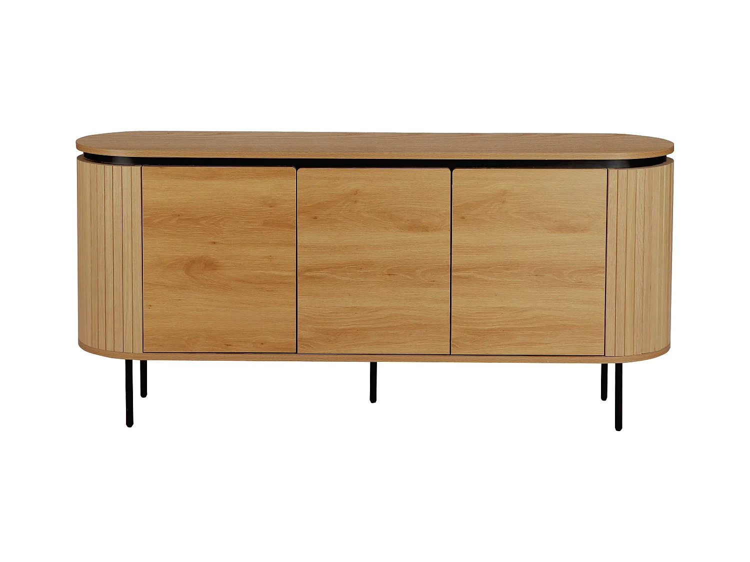 Buffet 2 portes moderne rectangulaire L160 cm bois clair