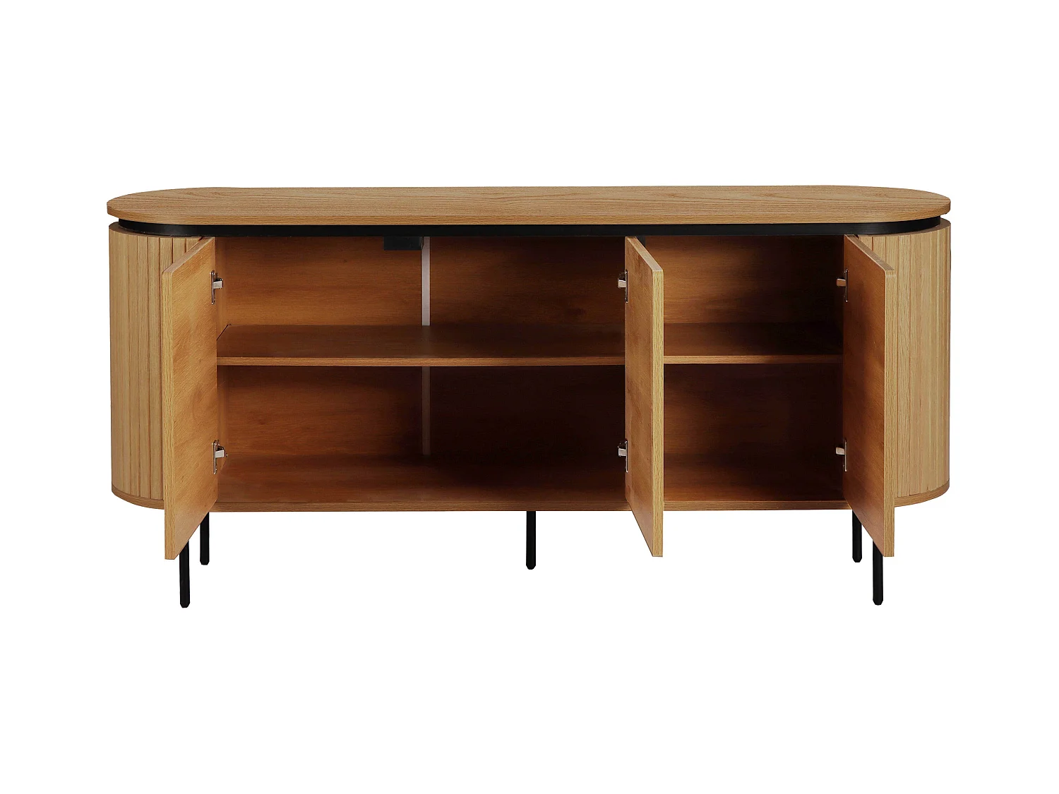 Buffet 2 portes moderne rectangulaire L160 cm bois clair