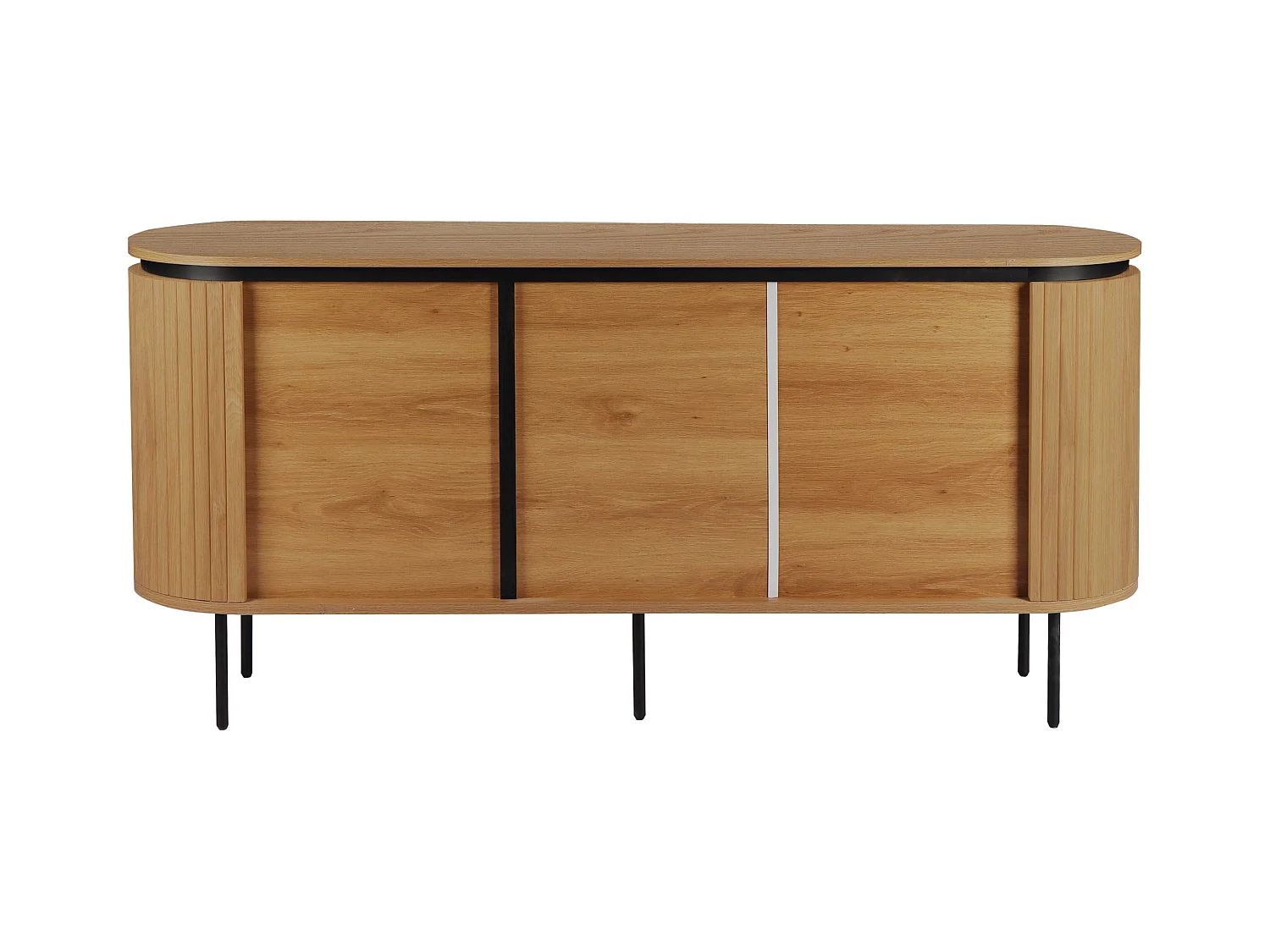 Buffet 2 portes moderne rectangulaire L160 cm bois clair