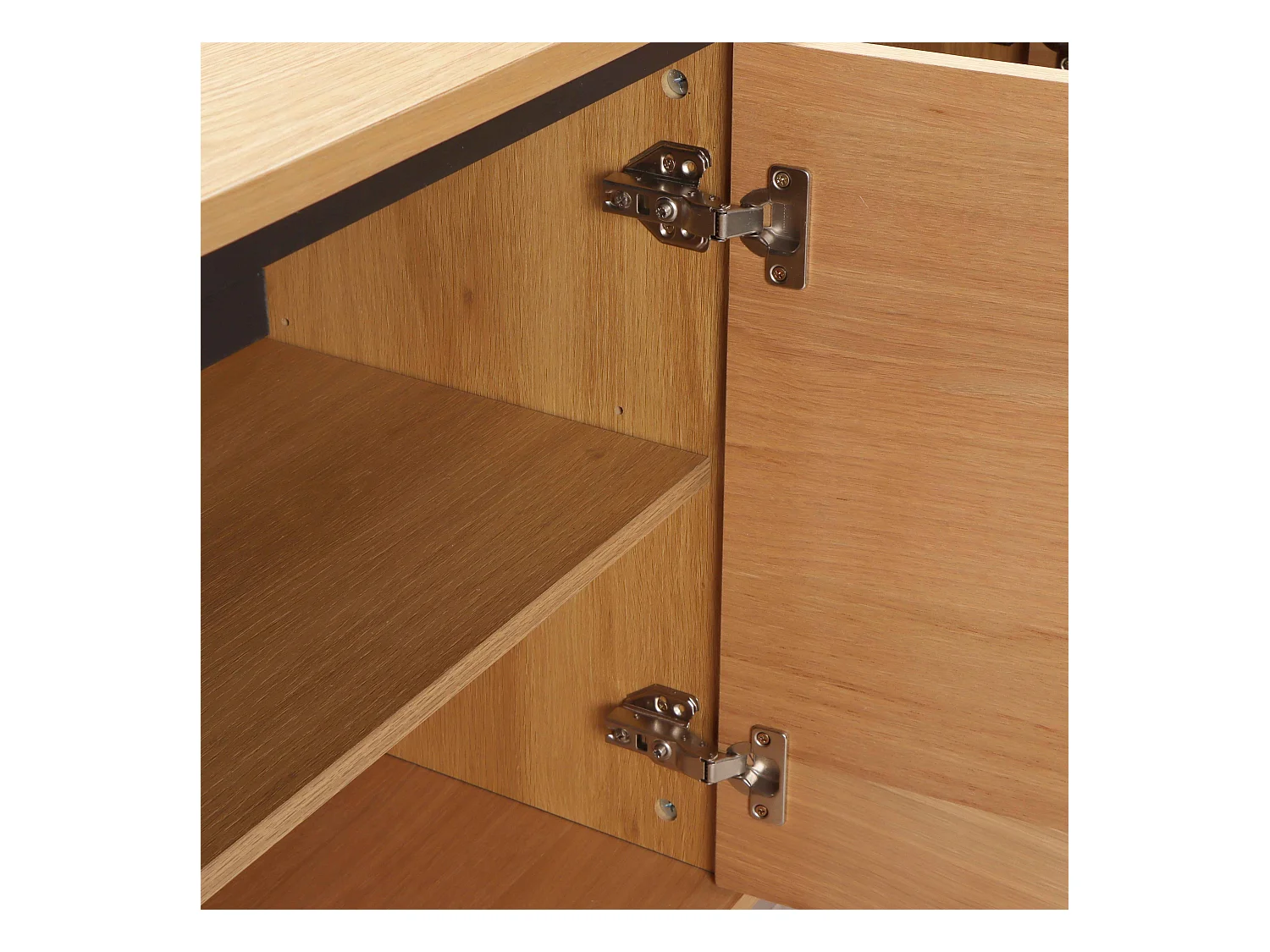 Buffet 2 portes moderne rectangulaire L160 cm bois clair