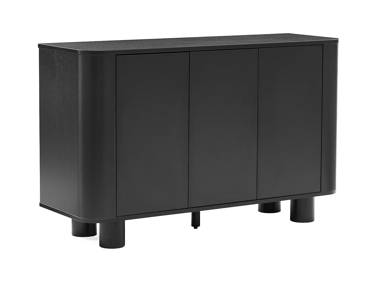 Buffet 3 portes moderne rectangulaire L120 cm bois noir