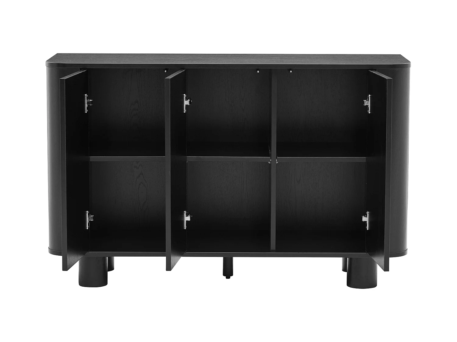 Buffet 3 portes moderne rectangulaire L120 cm bois noir