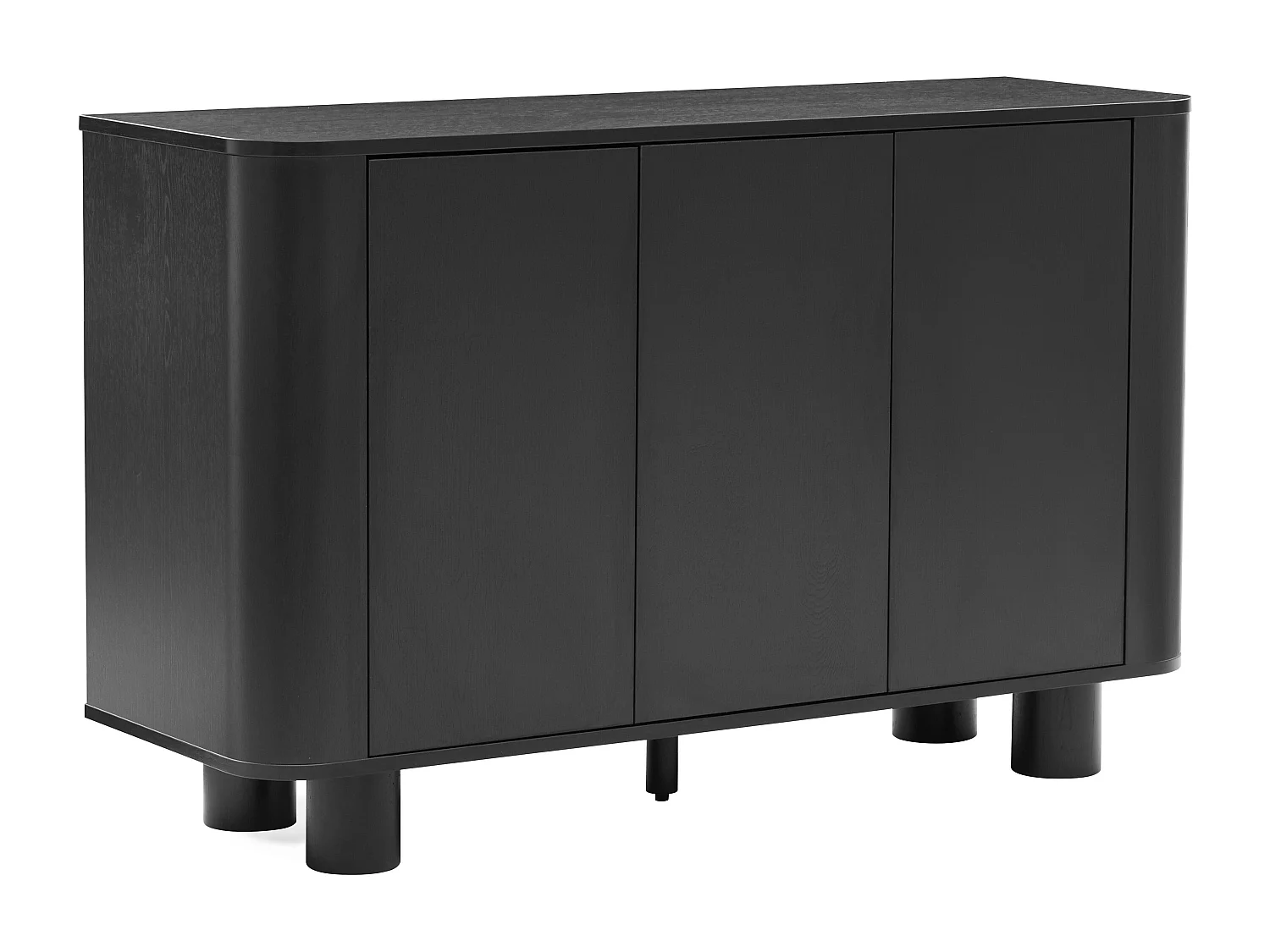 Moderne rechthoekige buffetkast met 3 deuren L120 cm zwart hout