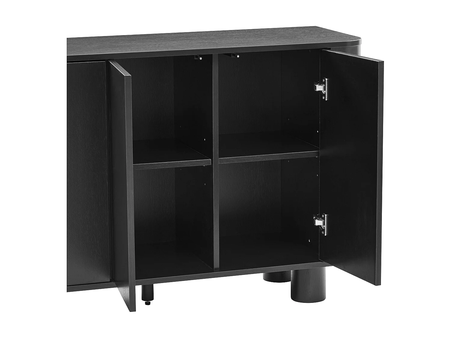 Moderne rechthoekige buffetkast met 3 deuren L120 cm zwart hout