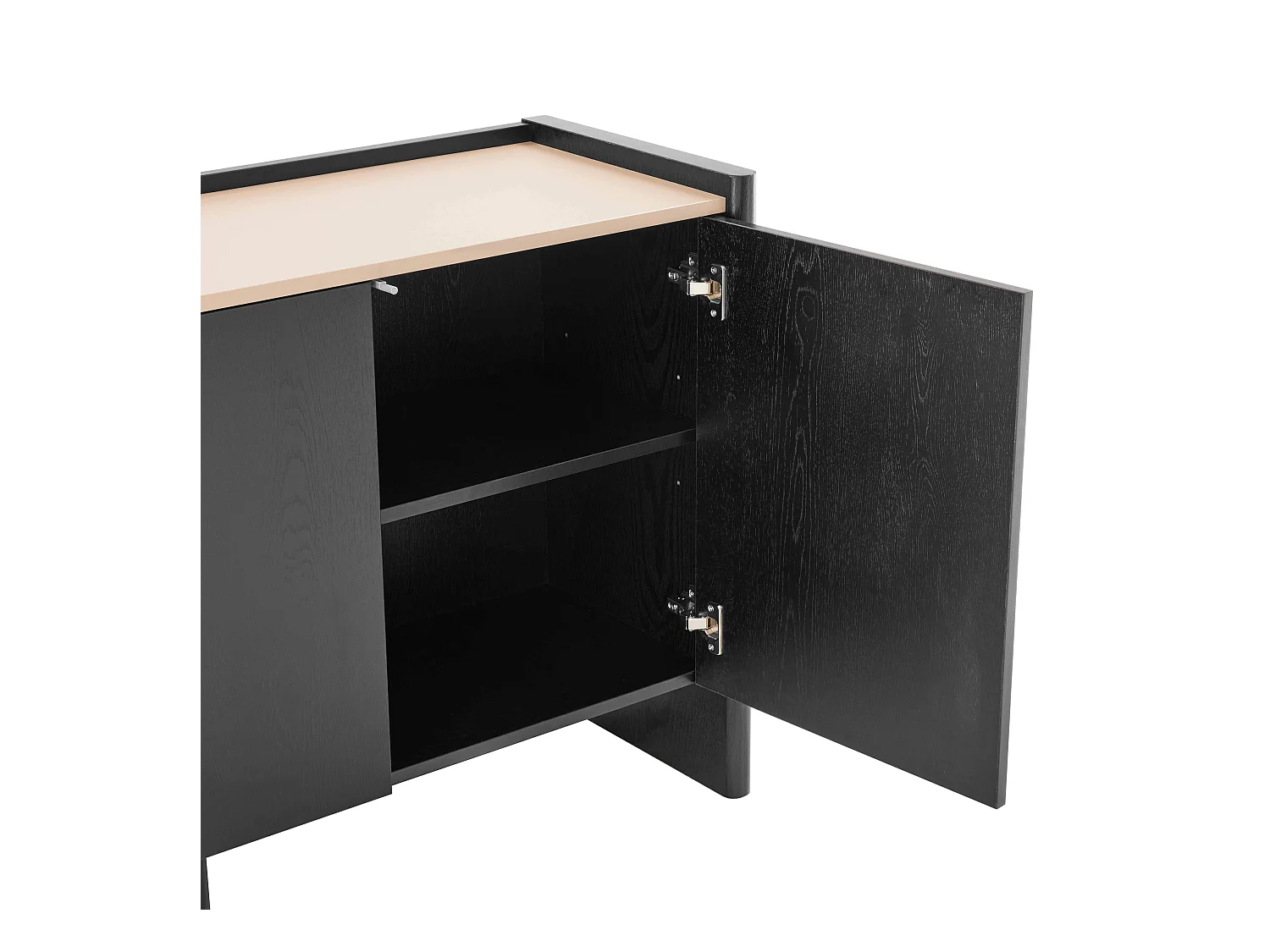 Buffet 3 portes moderne rectangulaire L140 cm bois noir